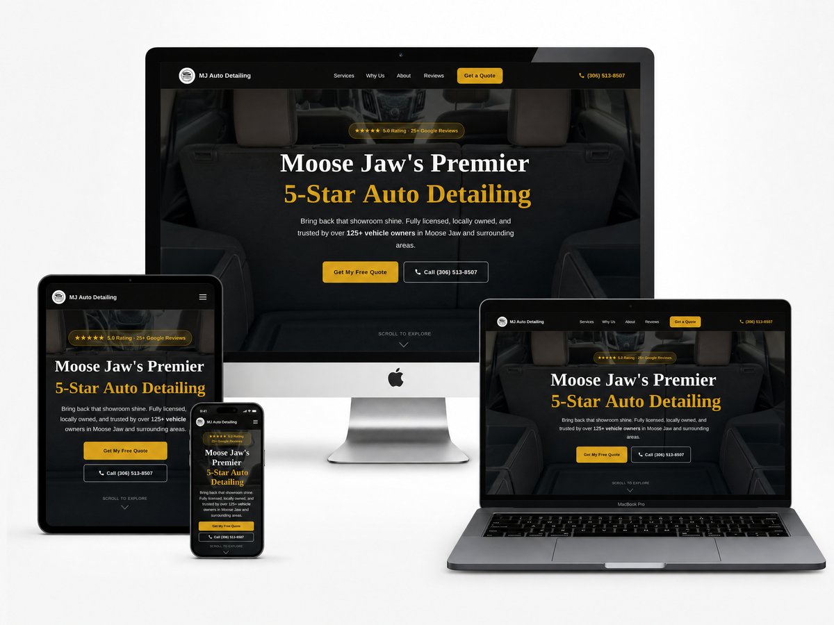 MJ Auto Detailing website